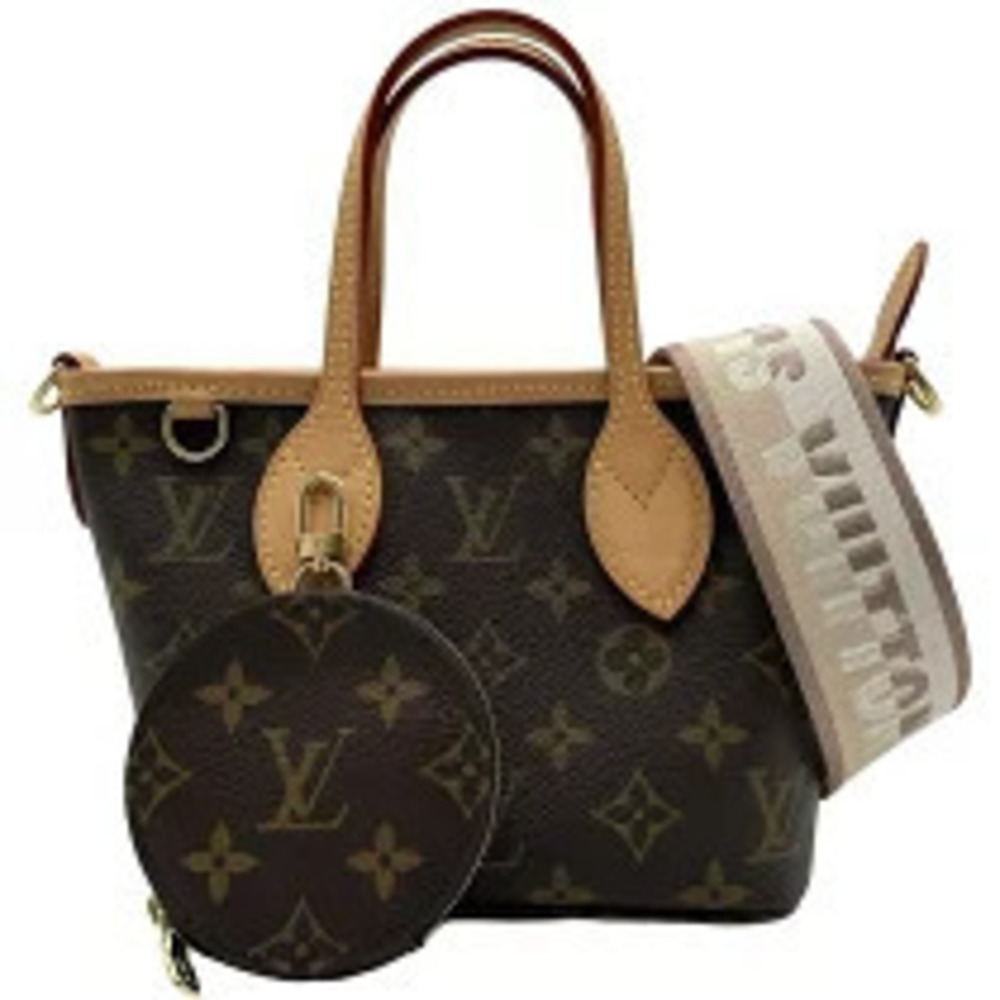 Louis Vuitton Neverfull Monogram Tote Bag Canvas Leather Brown